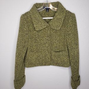 Club Monaco S Green Wool Tweed jacket